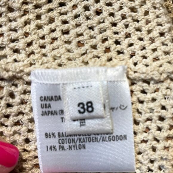 ESCADA Sequin Open Knit Sweater Gold Beige Women’s Size 38 Medium - Picture 5 of 5